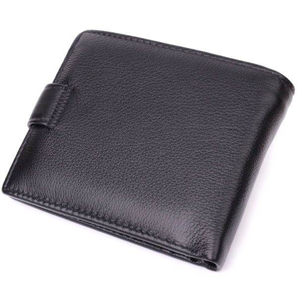 Горизонтальне чоловіче портмоне з натуральної шкіри ST Leather 22487 чорний