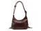 Містка замшева сумка з бахромою Lilly P2-9352DB темно коричнева