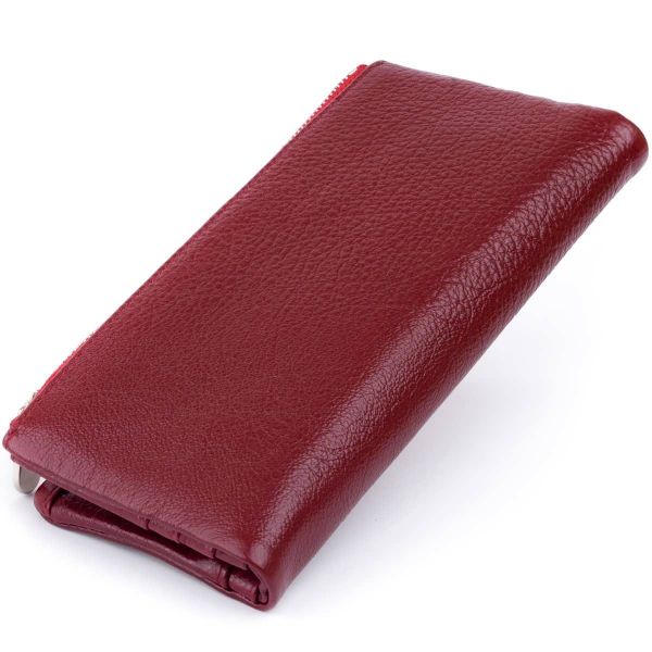 Вертикальний гаманець на кнопці жіночий ST Leather 19204 бордовий