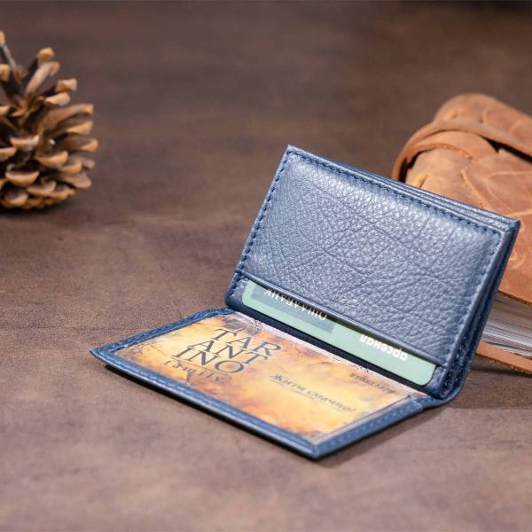 Визитница-книга ST Leather 19217 темно-синяя