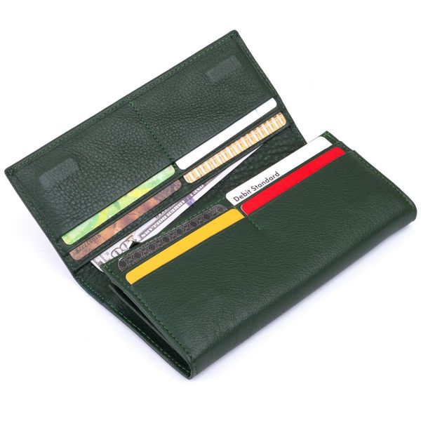 Кошелек на магнитах с клапаном женский ST Leather 19240 зеленый
