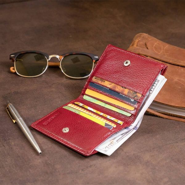 Компактный женский кошелек ST Leather 19257 бордовый