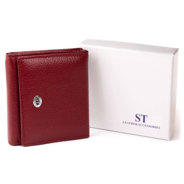 Компактный женский кошелек ST Leather 19257 бордовый