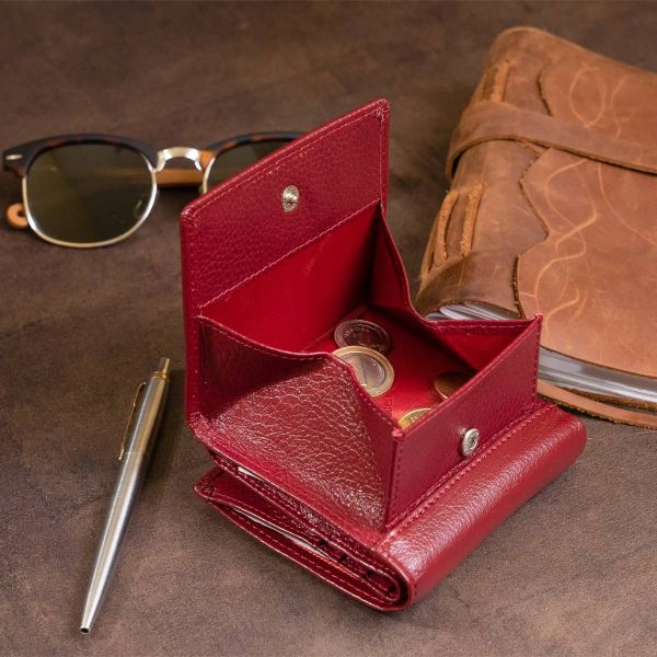 Компактный женский кошелек ST Leather 19257 бордовый