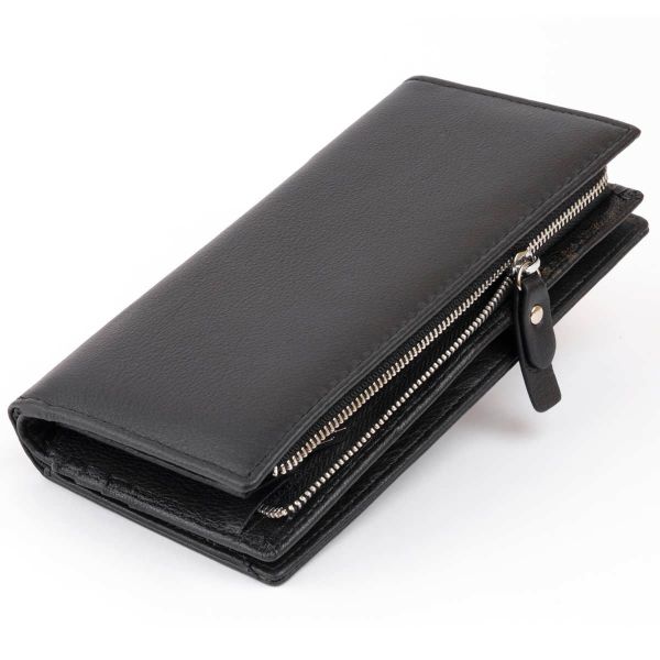 Вертикальный кошелек кожаный женский ST Leather 19274 черный