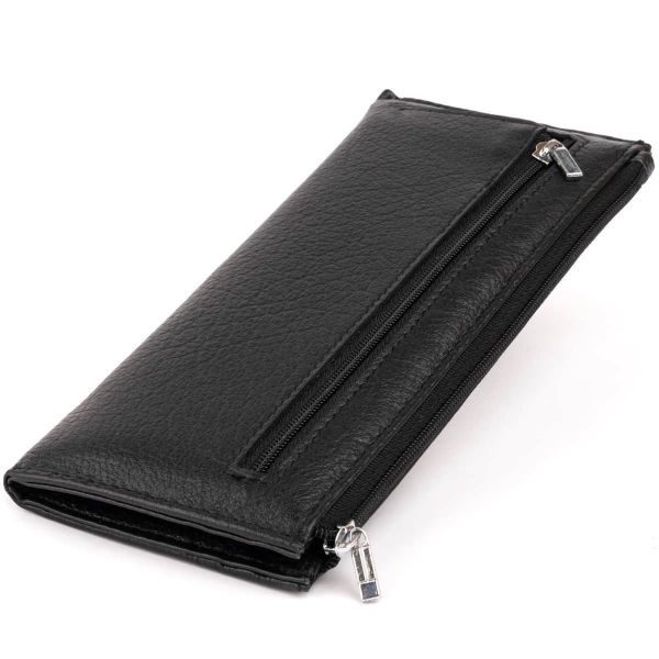 Горизонтальний тонкий гаманець зі шкіри унісекс ST Leather 19324 чорний