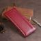Горизонтальный тонкий кошелек из кожи женский ST Leather 19326 бордовый