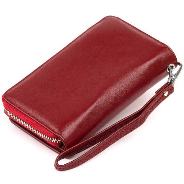 Кошелек из кожи на защелке ST Leather 19341 бордовый