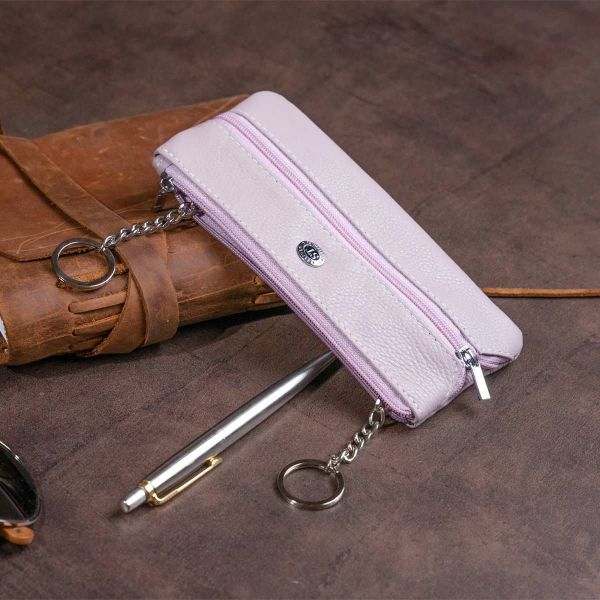 Ключница-кошелек с карманом унисекс ST Leather 19350 лиловая
