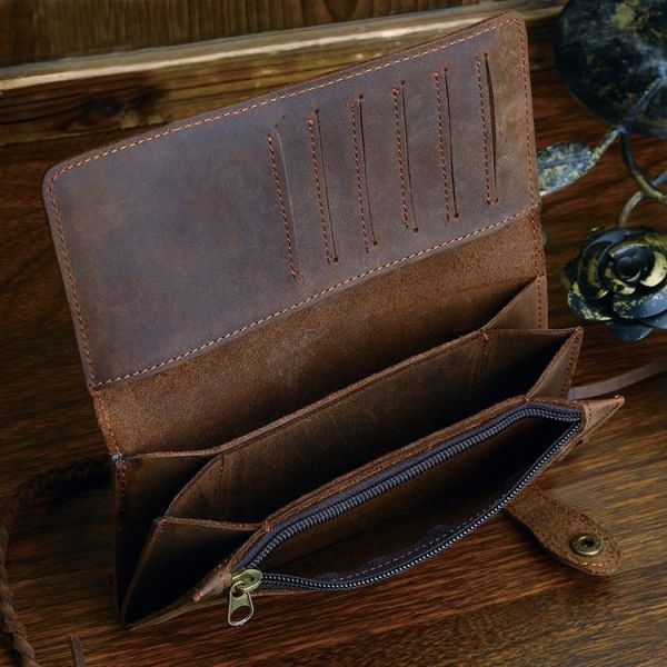 Мужской клатч 14383 из старинной кожи Vintage коричневый.