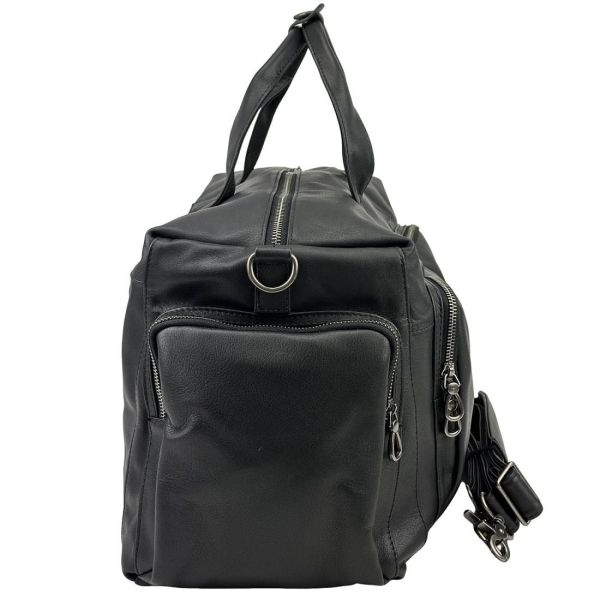 Дорожная сумка шкіряна чорна Tiding Bag 2081A чорна