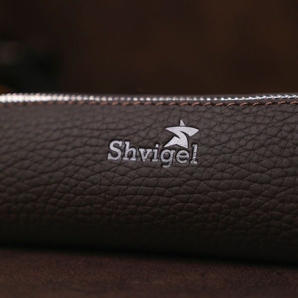 Матовая кожаная ключница Shvigel 16545 коричневая