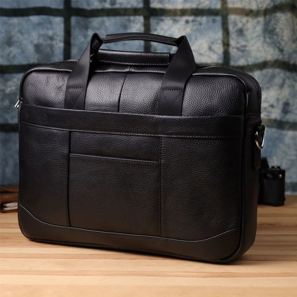 Діловий портфель для чоловіків із натуральної шкіри Vintage 23039 чорний
