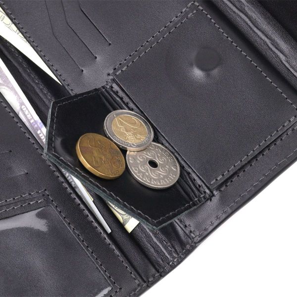 Практическое мужское портмоне Grande Pelle 11424 коричневое