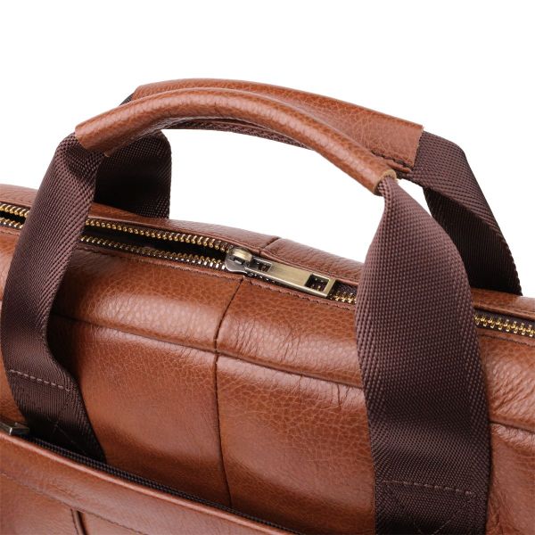 Чоловічий діловий портфель з натуральної шкіри Vintage 23038 коричневий
