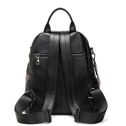 Шкіряний жіночий молодіжний рюкзак чорний на кожен день 94413 Tiding Bag