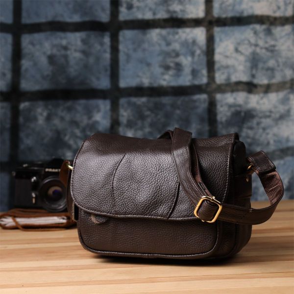 Сумка з натуральної шкіри для стильних жінок Vintage 22973 коричнева