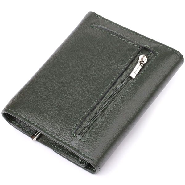 Стильний гаманець середнього розміру із натуральної шкіри ST Leather 23075 зелений