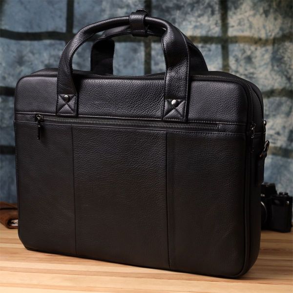 Зручний портфель для чоловіків з натуральної шкіри Vintage 23042 чорний
