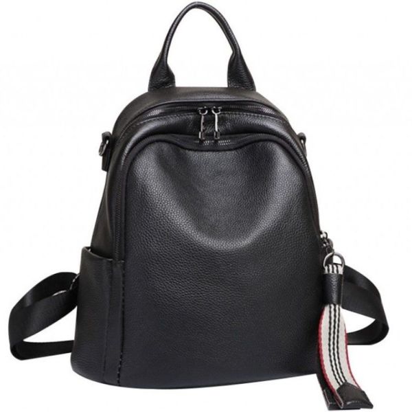Шкіряний жіночий рюкзак міський чорний Olivia Leather 6711