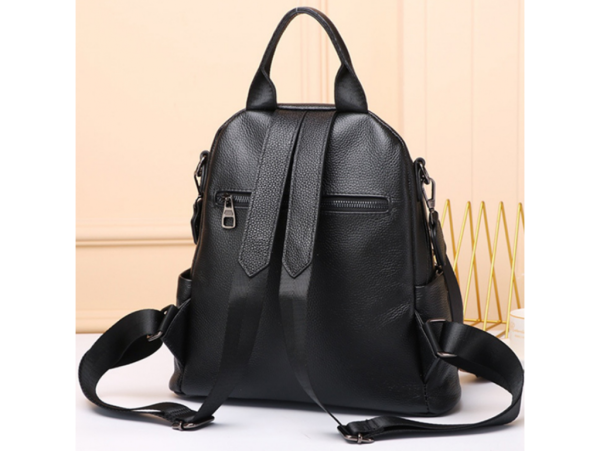 Шкіряний жіночий рюкзак міський чорний Olivia Leather 6711