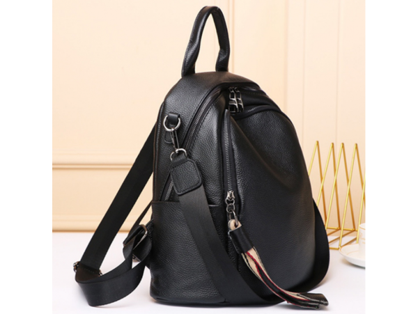 Шкіряний жіночий рюкзак міський чорний Olivia Leather 6711