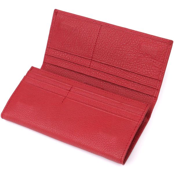 Яскравий вертикальний гаманець із натуральної шкіри ST Leather 23087 червоний