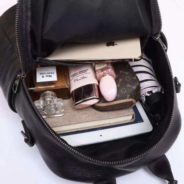 Шкіряний класичний жіночий рюкзак чорний 94083 Tiding Bag