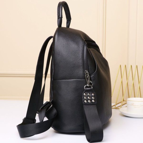 Жіночий класичний шкіряний рюкзак чорний міського типу 85378 Tiding Bag