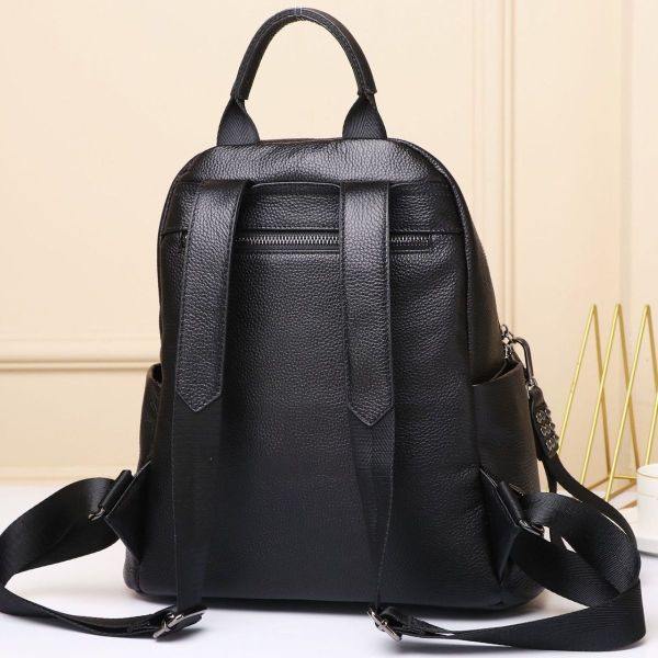 Жіночий класичний шкіряний рюкзак чорний міського типу 85378 Tiding Bag