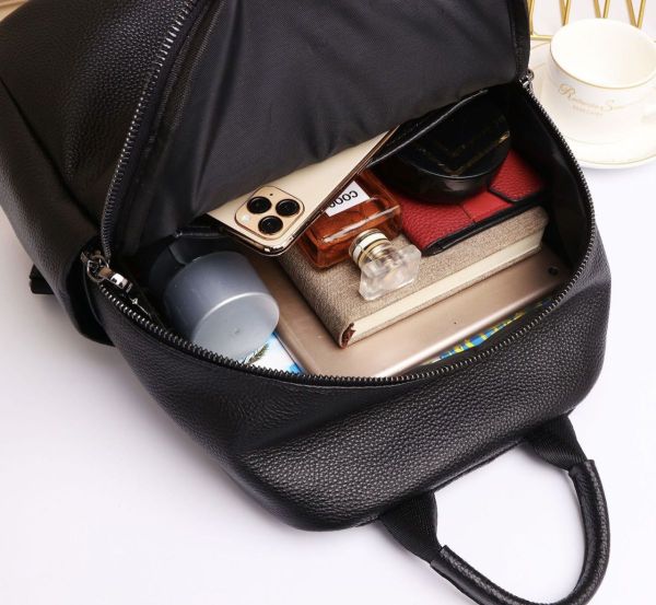 Жіночий класичний шкіряний рюкзак чорний міського типу 85378 Tiding Bag