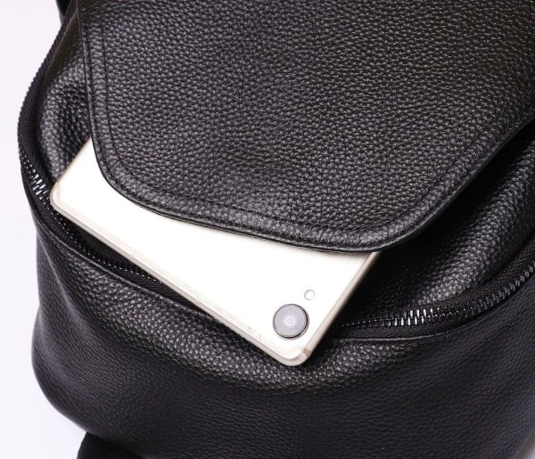 Жіночий класичний шкіряний рюкзак чорний міського типу 85378 Tiding Bag
