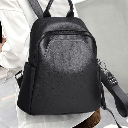 Жіночий класичний шкіряний рюкзак чорний міського типу 85378 Tiding Bag