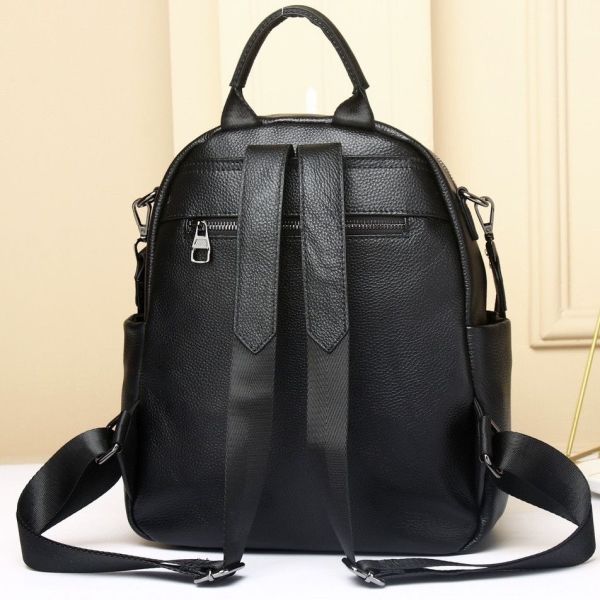 Стильний жіночий шкіряний рюкзак чорний міський 51124 Tiding Bag