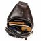 Чоловічий шкіряний рюкзак на одне плече 18х32х7 для міста TIDING BAG MK03983 коричневий