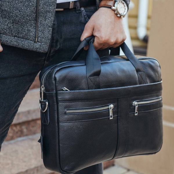 Чоловіча сумка для ноутбука й документів чорна SK N8256 Tiding Bag