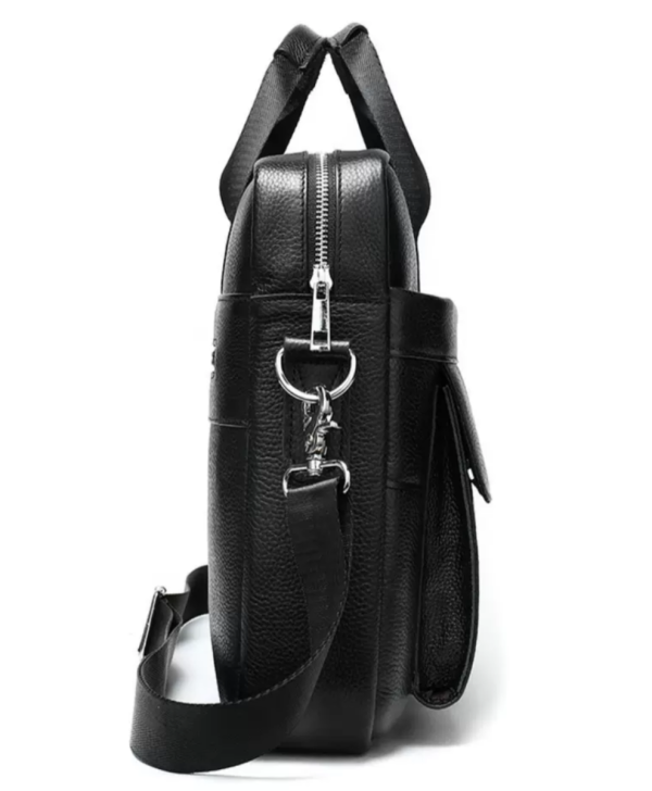 Шкіряна чоловіча сумка для ноутбука і документів чорна Tiding Bag 143412