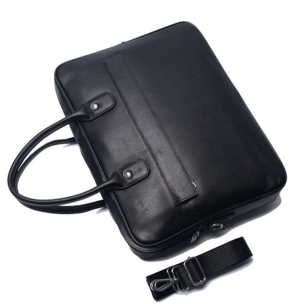 Шкіряна чоловіча сумка-портфель для ноутбука Tiding Bag M364A чорна