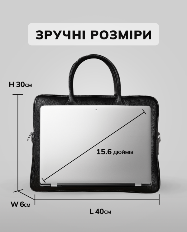 Шкіряна чоловіча сумка-портфель для ноутбука Tiding Bag M364A чорна