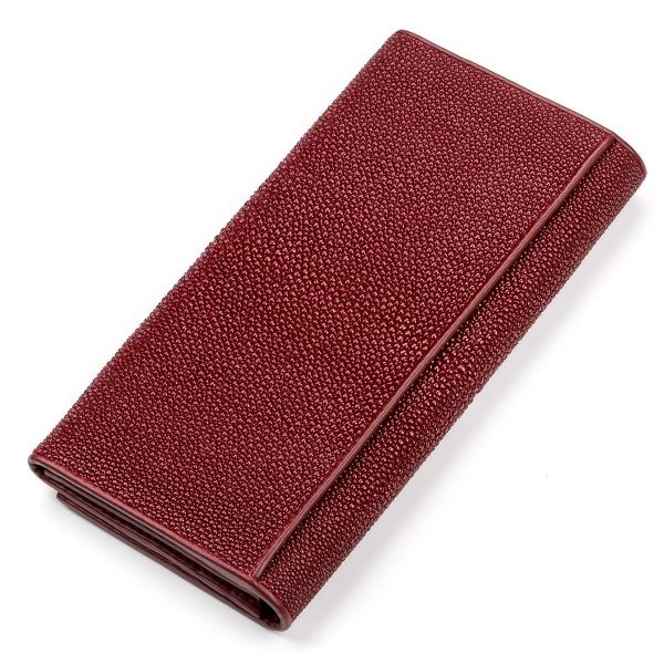 Гаманець жіночий STINGRAY LEATHER 18097 з натуральної шкіри морського ската бордовий