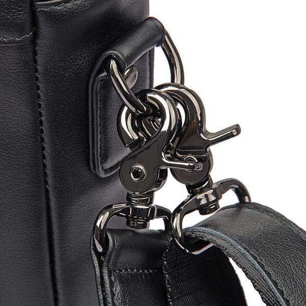 Вертикальна чоловіча сумка через плече шкіряна Tiding Bag 7266A чорна