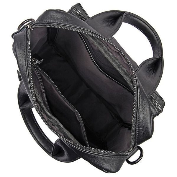 Вертикальна чоловіча сумка через плече шкіряна Tiding Bag 7266A чорна