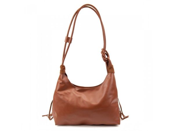 Містка замшева сумка з бахромою Lilly P2-9352C коричнева