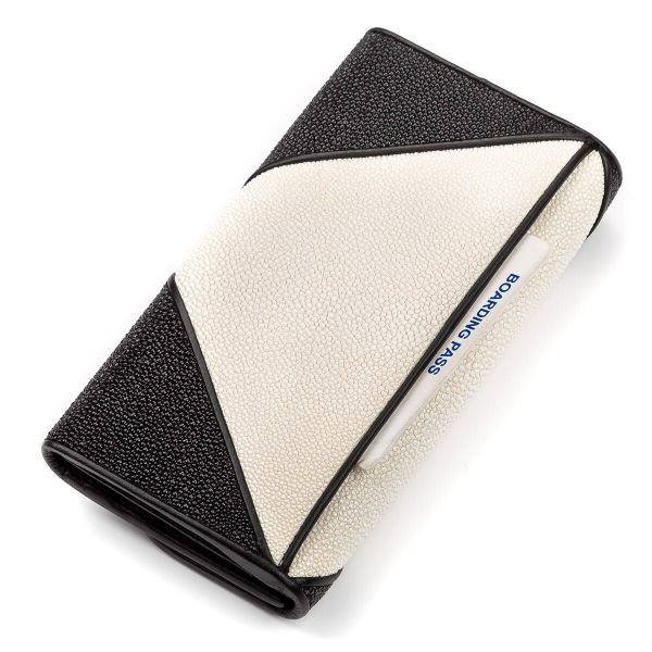 Гаманець жіночий STINGRAY LEATHER 18103 з натуральної шкіри морського ската чорний