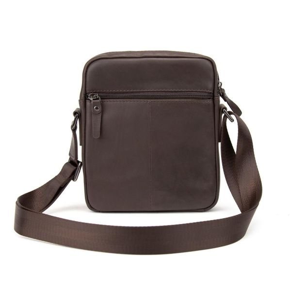 Месенджер в гладкій шкірі коричневий Tiding Bag 8718C коричневий