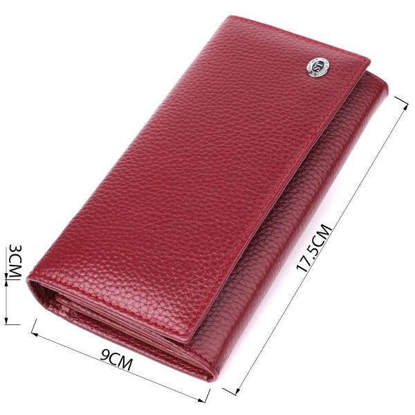 Практичний вертикальний гаманець із натуральної шкіри ST Leather 23085 бордовий