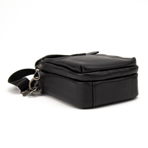 Чоловіча міні-сумка через плече шкіряна Tiding Bag 8899A чорна
