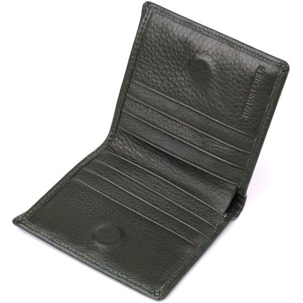 Жіночий гаманець на магніті з натуральної шкіри ST Leather 23093 зелений