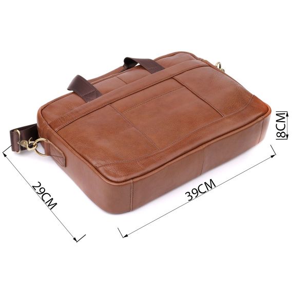 Чоловічий діловий портфель з натуральної шкіри Vintage 23038 коричневий