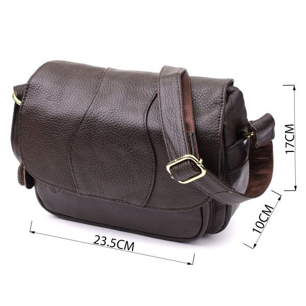 Сумка з натуральної шкіри для стильних жінок Vintage 22973 коричнева